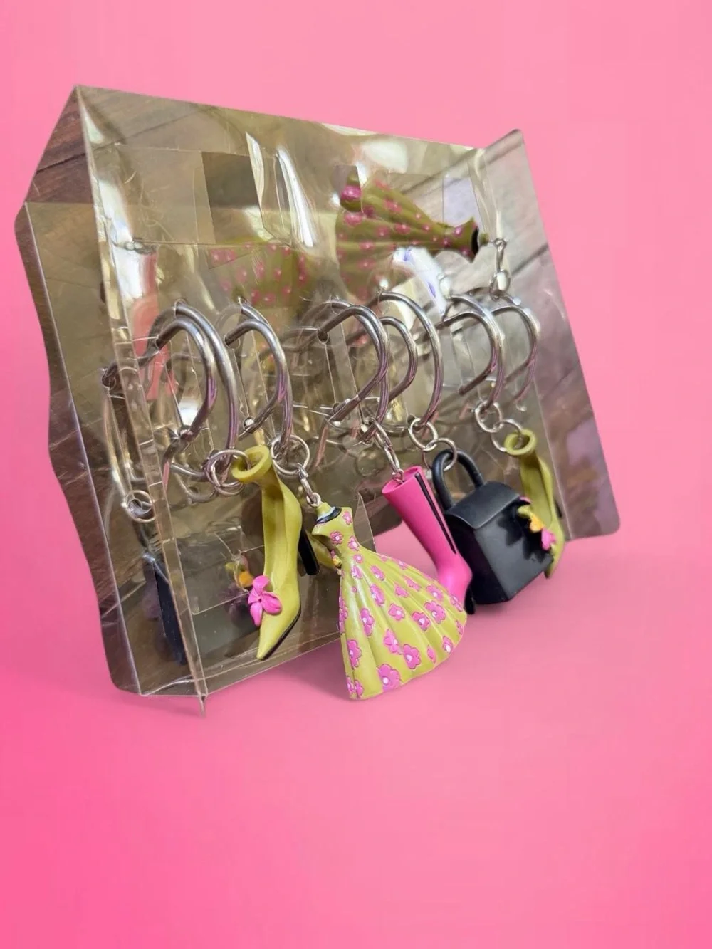 vintage y2k fashionista shopaholic shower curtain hooks deadstock